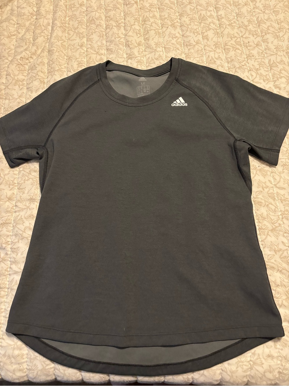 adidas charcoal Short-Sleeve Athletic Tee